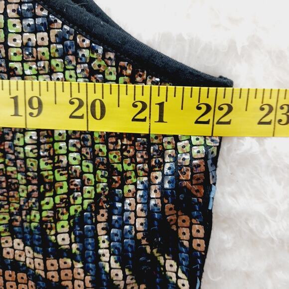 Tank Top Size XL Sequin Leopard Zebra Going out Top Club Luxe Chic Mob Wife Y2K - Picture 6 of 11